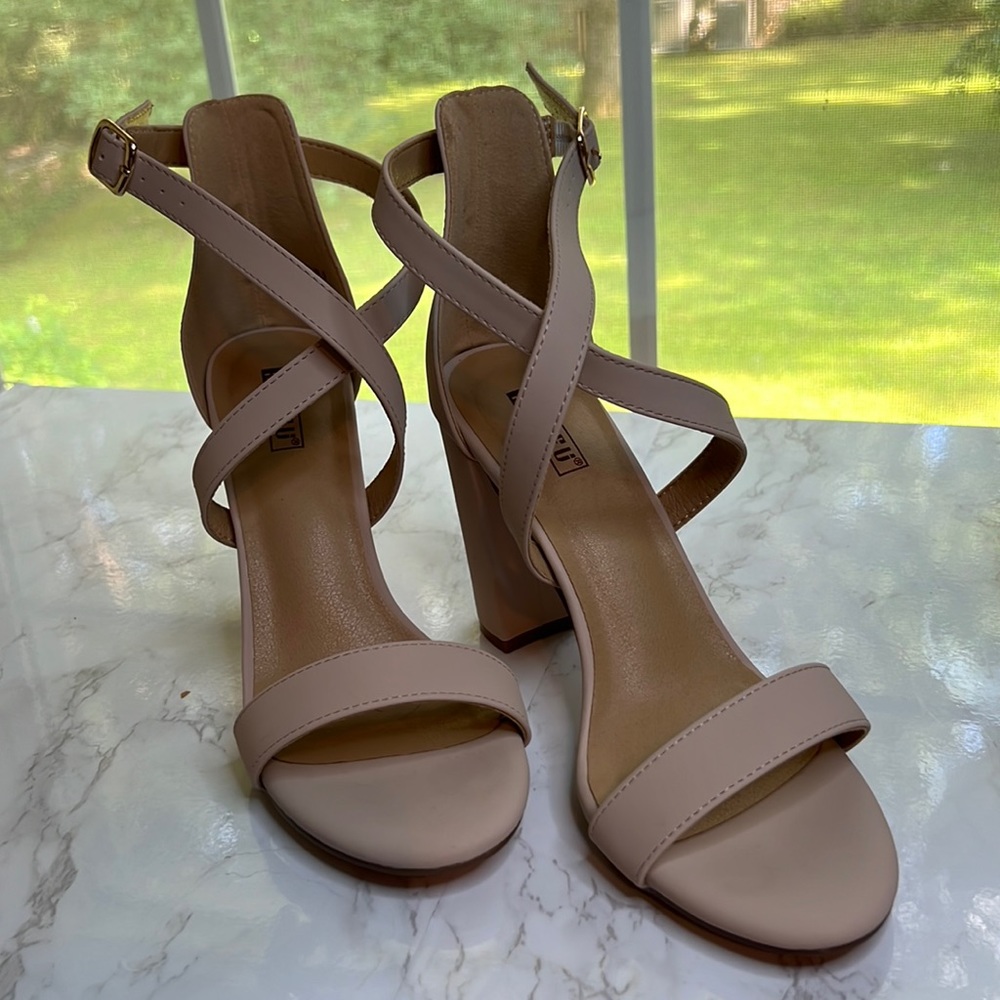 IDIFU In Grace Nude Nubuck Block Heel